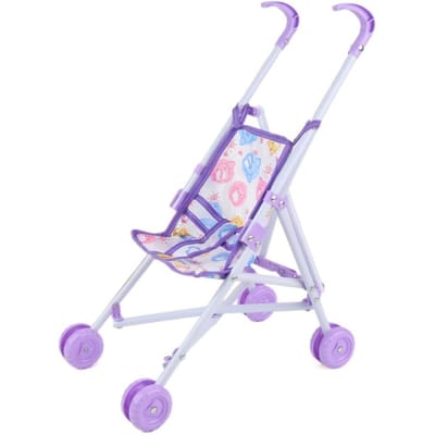 Duurzame Interactieve Poppenwagen Plastic Stabiele Kinderwagen Speelgoed Poppenwagen voor Jongens Meisjes Baby's paars