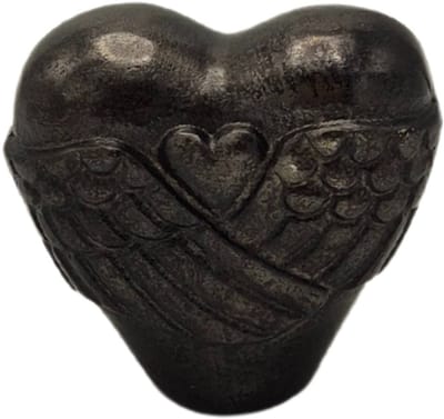 Urnenspecialist® - Urn Hart met vleugels - Urn Hart - Urn Vleugels - Night Black - Grijs - Antraciet - Mini urn - Aluminium - 100ML