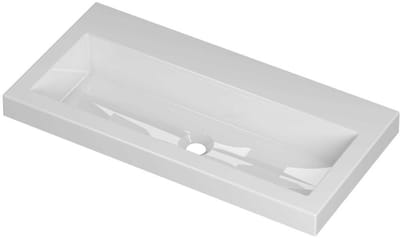 INK Roots Wastafel Porselein Zonder Kraangat - 800x400x60 mm - Glans Wit