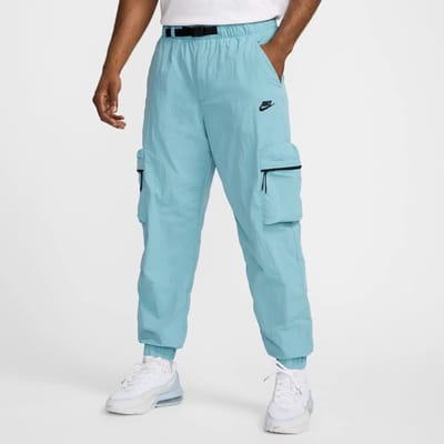 Mannenbroek Tech Woven Cargo Denim Turq/zwart
