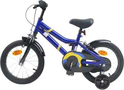 Kinderfiets 12 Inch - Jongens Meisjesfiets - Eerste Fietsritten - Veilig Remsysteem - 85-100cm Lengte - Blauw Zwart