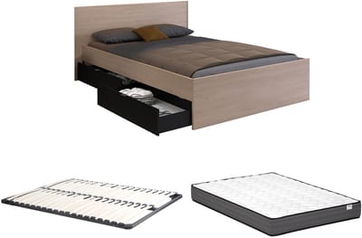 Vente-unique Bedframe hout zwart 160 x 200 cm VELONA