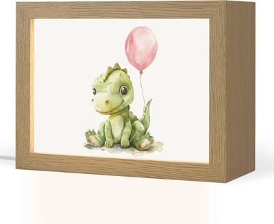 Nachtlampje 20x15 cm - Kinder lampje - Draak - Baby dier - Roze ballon - Tafellamp kinderkamer - Slaapkamer lamp - Bedlamp kinderen - Kinderlampje stopcontact - Wandlamp babykamer - Nachtlampjes