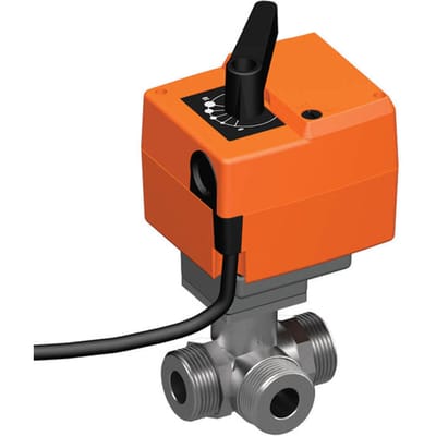 Belimo 3-Weg Kogelkraan G1 Kvs8.6 100-240VAC 75s 2/3-Punt 2Nm IP54 R515/KR230