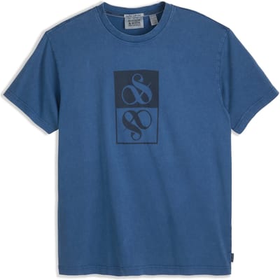 Scotch & Soda Graphic Tee Dark Denim Taglia: S | T-shirt stampate Outlet | Uomo | Blu
