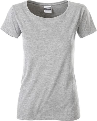 James and Nicholson Dames/dames Basic Organic Katoenen T-Shirt (Grijze Heide)