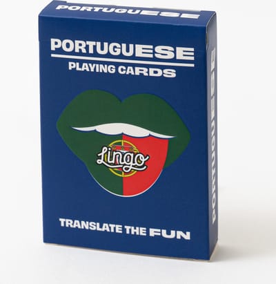 Lingo- Portugese speelkaarten- playingcards- talen leren- Portuguese - jong en oud- Portugese woordenschat- woordenschat- Leer Portugese woordenschat op een leuke en gemakkelijke manier- 52 essentiële vertalingen- Leren- reizen- spelen