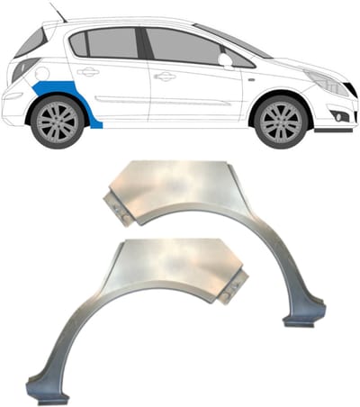 Reparatiepaneel achterspatbord voor Opel Corsa D 2006-2015 / Links + Rechts