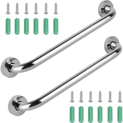 EXCITAT Douchebeugel - Badkamerbeugel - Wandmontage - Roestvrij staal - Eenvoudige installatie - Voor douche, bad, keuken en badkamer - 30 cm - Set van 2