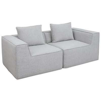 2-zitsbank/accessoires voor bank MCW-O54, bank 2-zits loungebank, modulair stof/textiel (300 g/m²) 63x194x97 cm ~ lichtgrijs