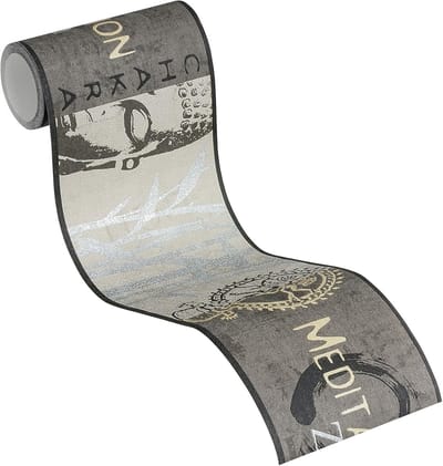 CHAKRA ZEN BEHANGRAND | Meditation - zilver goud zwart grijs - A.S. Création Only Borders 11