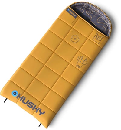 Husky dekenslaapzak Gizmo Kids 2024 -5°C Mustard 170 x 70 cm - Geel met grijs