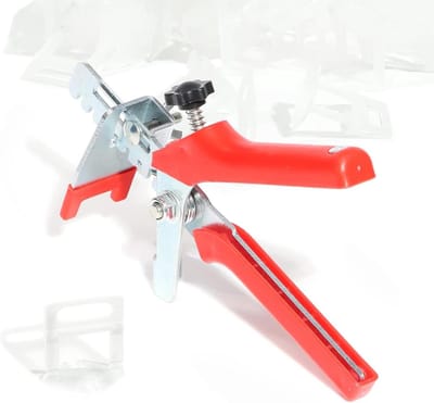 Tegel levelingsysteem set - Nivelleersysteem clips - Gelijkmatig leggen - Met instelbare tang - 200 clips - Rood