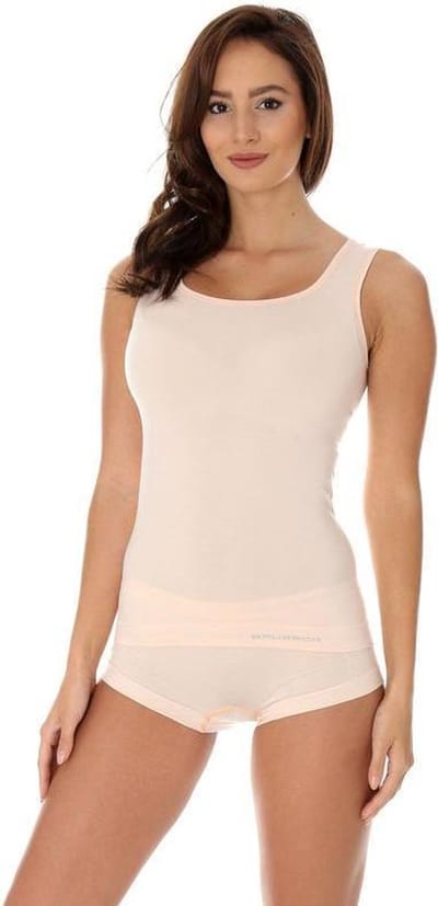 Brubeck Comfort | Dames Ondergoed Hemd Naadloos met Merino wol - Huidskleur - S