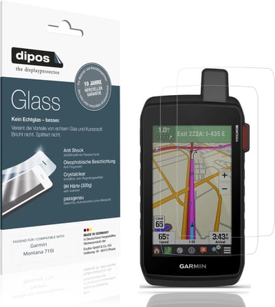dipos – 2x Pantserfolie geschikt voor Garmin Montana 710i | 9H Screenprotector