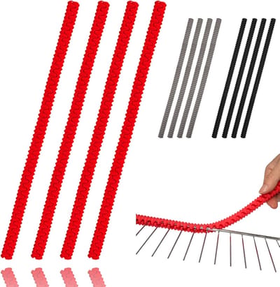 Daity Ovenroosterbeschermers - 4-pack hittebestendige siliconen roosterbeschermers ter voorkoming van brandwonden en littekens - keukengadgets en accessoires - 35 cm lang (rood)