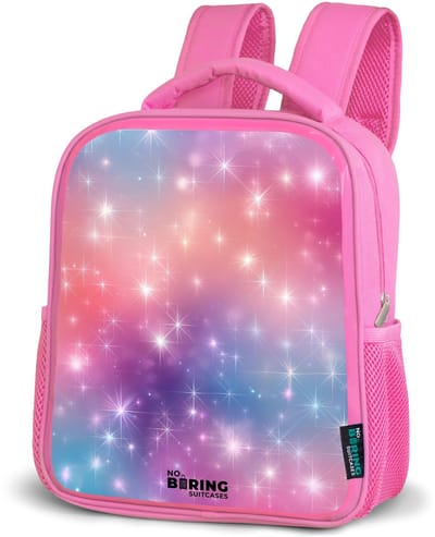 NoBoringSuitcases.com® - Rugzak roze - Schooltas meisjes - Sterren - Abstract - Kleuren - Kinder rugtas meisje - Boekentas kind - Kinderrugzak voor school - Schoolrugzak