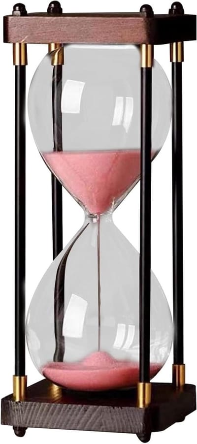 Decoratieve Zandloper - Tijd Assistent - Tijdmanagement Verbeteren - Elegant Ontwerp - 25 cm Hoog - Roze