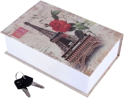 Verborgen Boek Veiligheid met Sleutelslot, Compacte Metalen Kluis, Geheim Boek voor Waardevolle Spullen, 7.09 x 4.53 x 2.17 Inch, Ideaal voor Thuis of Reis