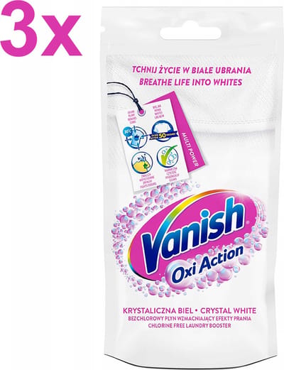 Vanish - Oxi Action - Vloeibare Vlekkenverwijderaar voor witte was - 3x 100 ml - Voordeelverpakking
