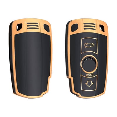 Autosleutel Hoesje geschikt voor Bmw - Sleutelcover - TPU Cover Sleutelhoes - Accessoires - goud