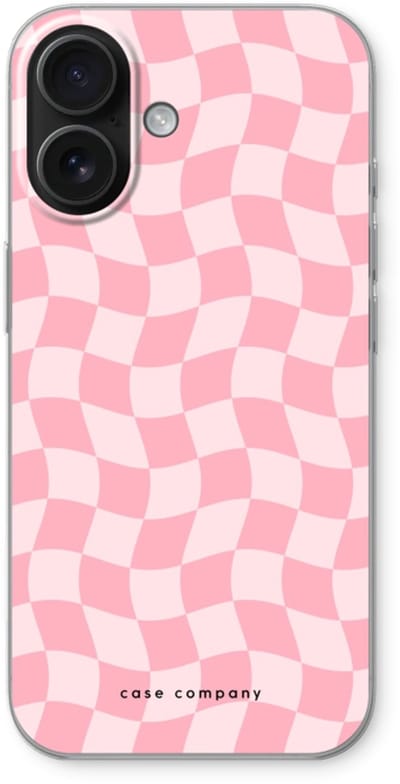 Case Company® - Hoesje geschikt voor iPhone 16 hoesje - Grid Roos - Soft Cover Telefoonhoesje - Bescherming aan alle Kanten en Schermrand