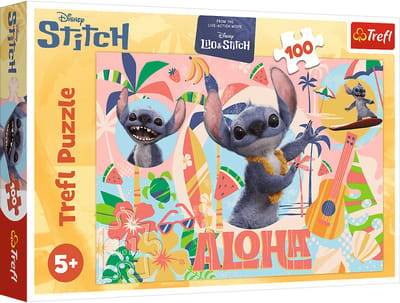 Trefl puzzel 100 stukjes - Disney Stitch en vrienden - FSC karton.