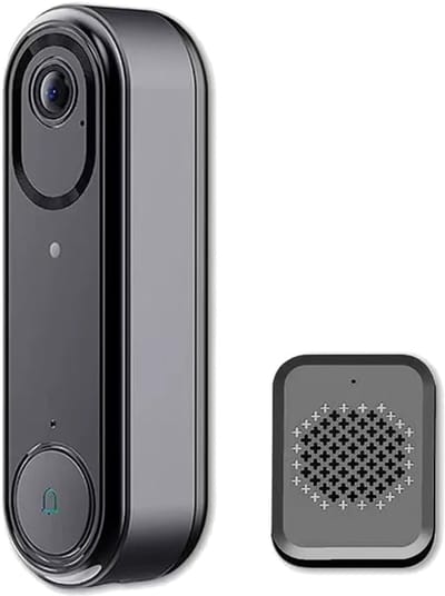 Draadloze Deurbel Camera - WiFi Intercom Video - Veilig Thuis - 1080p Nachtzicht - 2-Weg Audio - Grijs Zwart