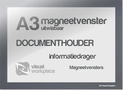 Magneetvenster A3 (uitwisbaar) - Grijs