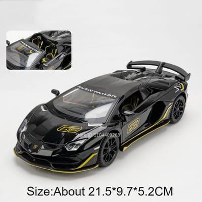 1:24 Countach Lp500S Aventador Svj63 Speelgoedauto Model Geluid Lichtmetalen Carrosserie Rubberen Banden Superauto Modellen Huisdecoratie Ornamenten