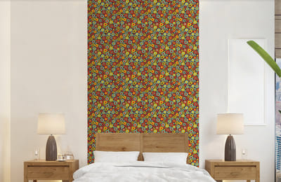 Behang - Fotobehang Patroon - Jaren 70 - Retro - Bubbel - Breedte 120 cm x hoogte 240 cm