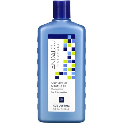 Andalou Naturals, shampoing anti-âge pour cheveux fins, cellules souches d'argan, 11,5 fl oz (340ml) gray