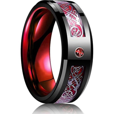 Mode 8mm Paarse Roestvrijstalen Ringen Voor Mannen Vrouwen Inleg Kleurrijke Parelmoer Ringen Mannen Trouwring Sieraden Dropshipping 12 black