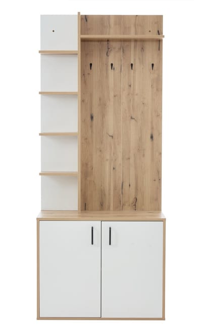Hout wit gekleurde opbergkast spaanplaat voor hal 75×33×180cm
