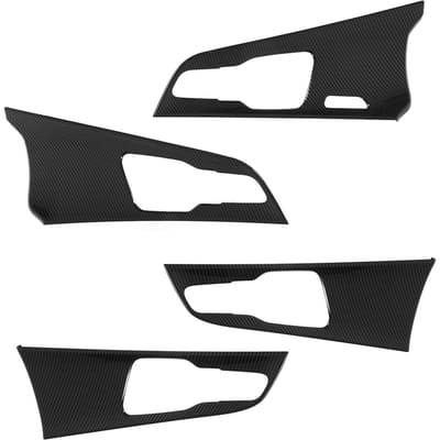 5 pièces Poignée de Porte Intérieure Cuillère Garniture Fibre de Carbone Couvercle de Poignée Conduite à Gauche Remplacement pour Kia Sportage NQ5 2022 et Plus black
