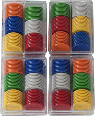 Fiches 25 mm – 240 Stuks in Box – Assorti Kleuren – Pokerfiches, Spelchips & Casino Accessoires – Geschikt voor Poker, Roulette, Blackjack, Thuiscasino, Gezelschapsspellen & Bordspellen – Engelhart