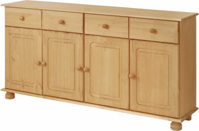 Mette Dressoir met 4 Deuren en 2 Lades - Massief Grenenhout - 156 x 34 x 77 cm