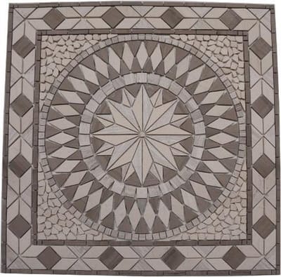 Mozaiek tegel- medallion - 67 x 67cm - marmer - 056 - natuurkleur