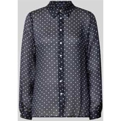 regular fit overhemdblouse in semitransparant design