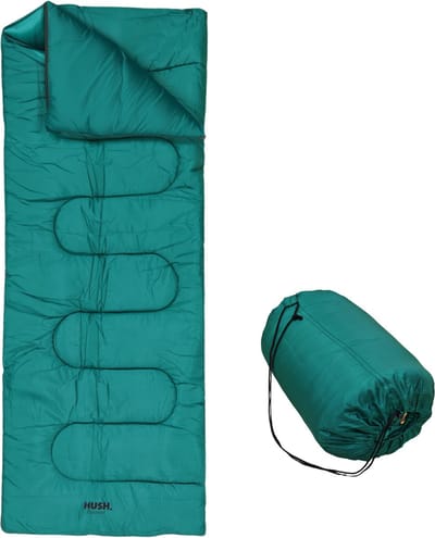 HUSH Outdoor - Slaapzak - incl draagzak met handvat - extra lange rits-puller - vanaf 15 graden - 190 x 72cm