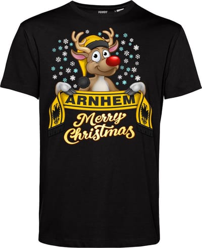 T-shirt Arnhem | Foute Kersttrui Dames Heren | Kerstcadeau | Vitesse supporter | Zwart | maat XS