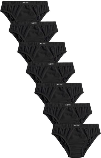 Next - Jongens - Set van 7 slips van 100% katoen - Zwart