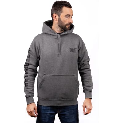 Caterpillar Merkbanner Katoenen Grijze Hoodie voor Mannen