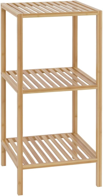 CLP Badkamerrek Zinnien - bamboe - staand - keukenrek - hout - met draagvermogen tot 10 kg per plank - S natura