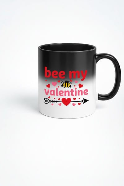 Magische Mok 'Bee My Valentine' - Warmtegevoelige Valentijn Mok met Bij en Harten