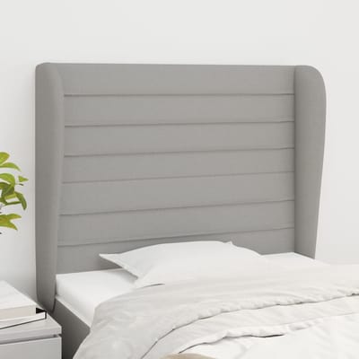 vidaXL - Hoofdbord - met - randen - 83x23x118/128 - cm - stof - lichtgrijs