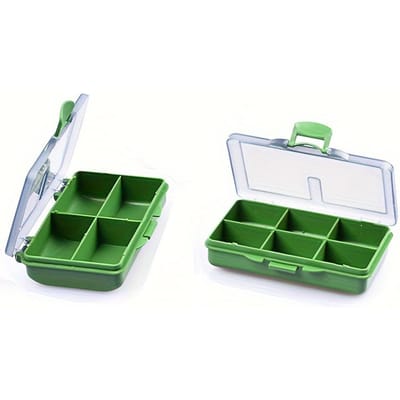 Lot de 2 boîtes de rangement en plastique transparent pour matériel de pêche, boîte de rangement polyvalente Luya, boîte à outils pour accessoires d'appâts 2pcs green
