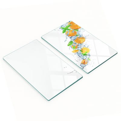 Decoratieve serveerplanken van glas in de vorm van sinaasappels, 2x30x52 cm