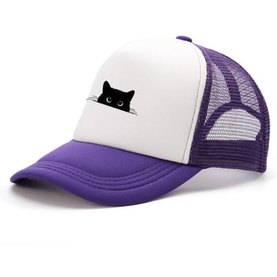 Schattige kattenprint verstelbare honkbalpet voor mannen en vrouwen, casual kleding voor buitenreizen, zonwerende eendenbekpet