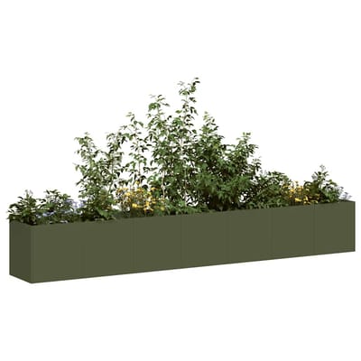 vidaXL - Plantenbak - 280x40x40 - cm - koudgewalst - staal - olijfgroen